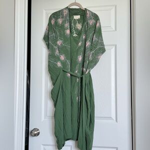 Anthropologie Peacock Kimono Dress